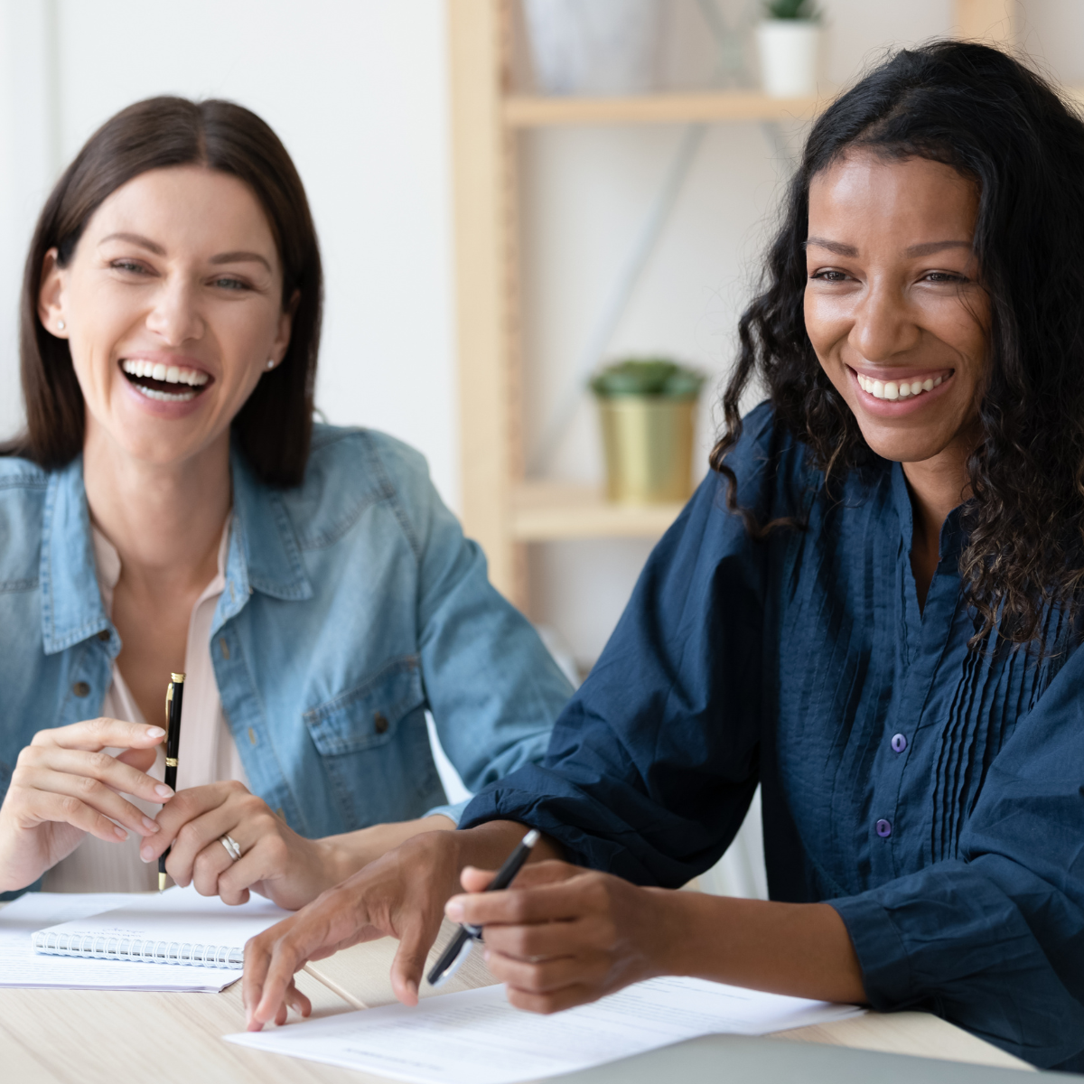 two women smiling